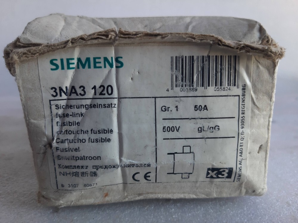 SIEMENS 3NA3 120 FUSE ELEMENT ( 3 PICS )
