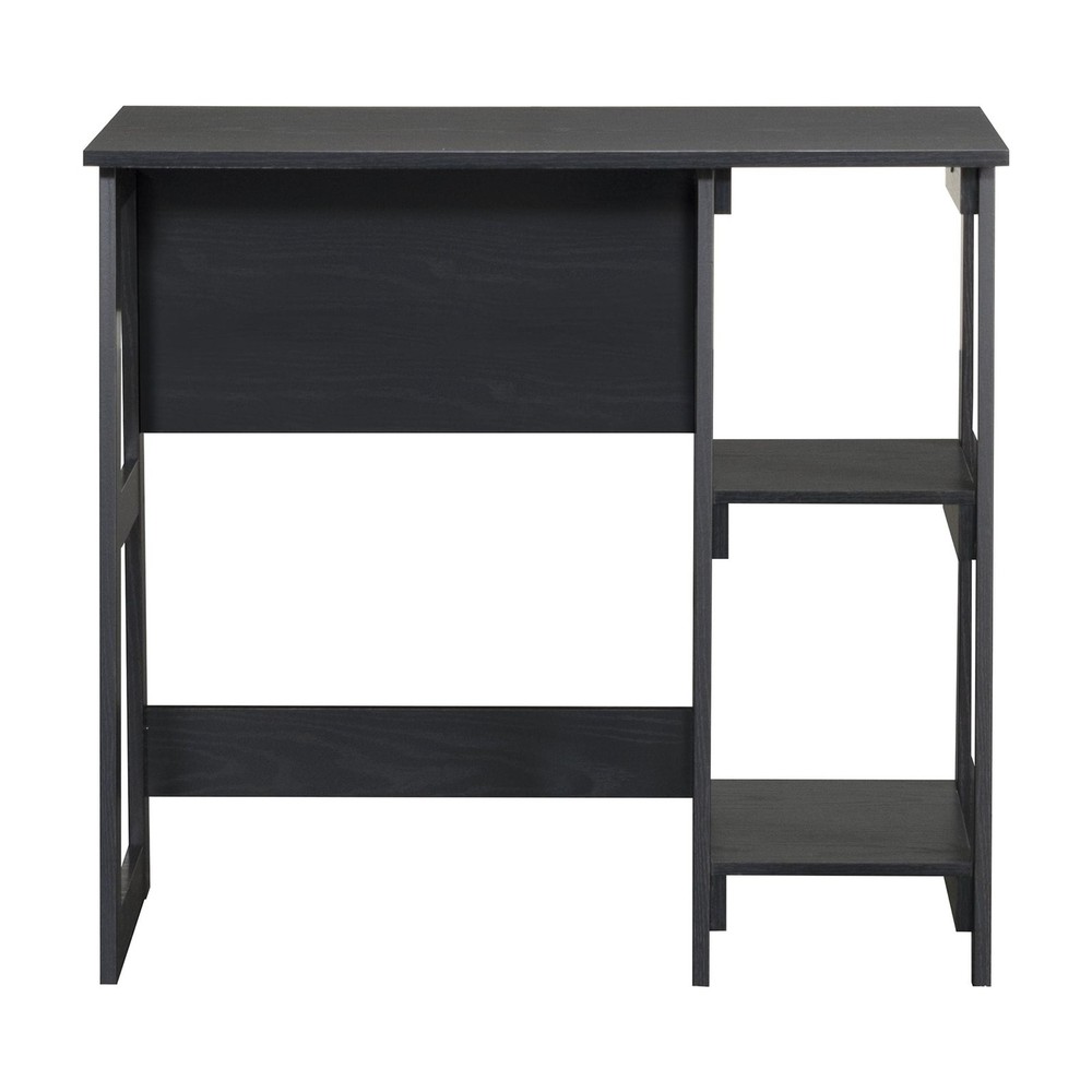 Quick Assembly Desk Black Finish W Modern Design & Space Saving