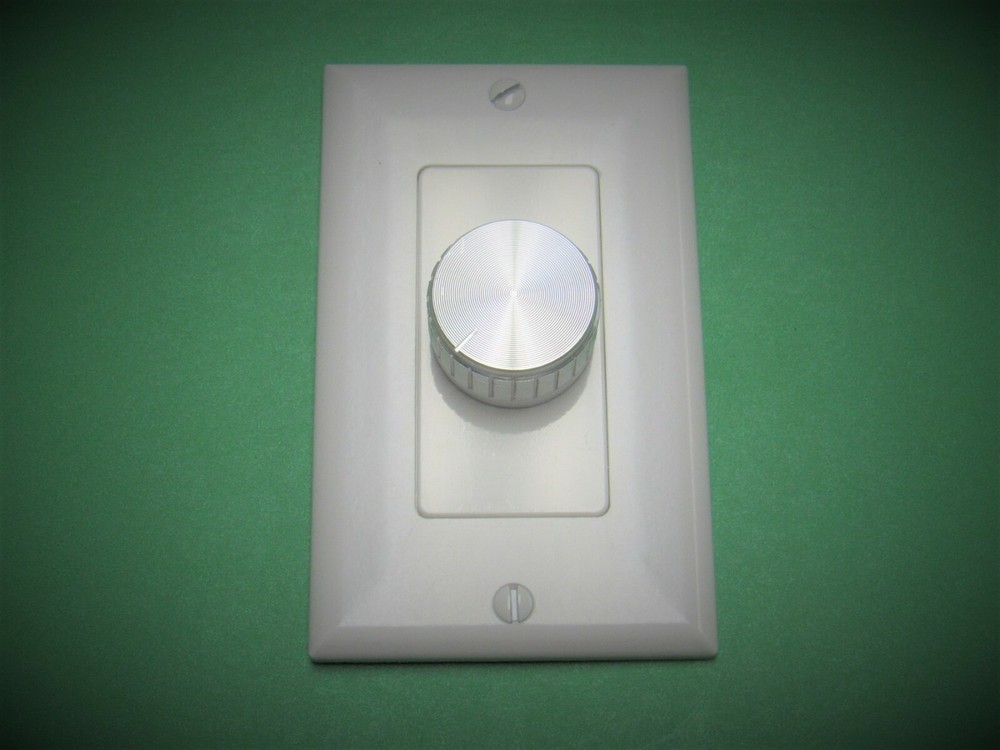 Silver 6mm-Stem Knob & White Wall Plate for M&S Volume Control