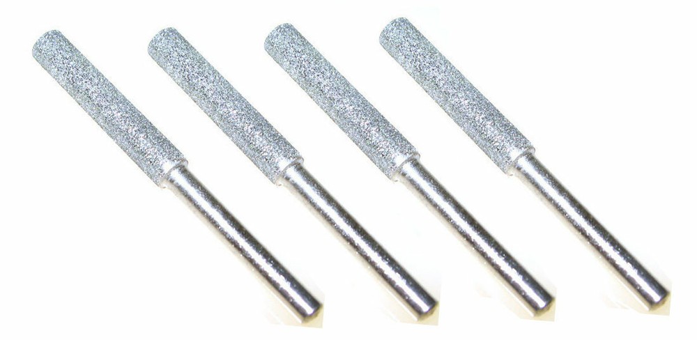 New 4pc Diamond Chain Saw Sharpener Shank 1/8" Diameter 3/16" FOR Rotary Tools