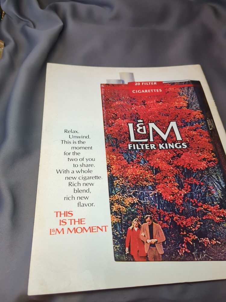 L And M Filter Kings Cigarette Advertisement 1970s