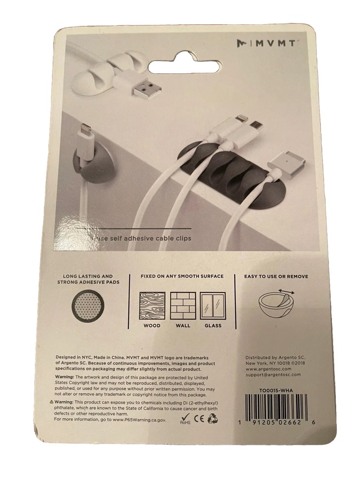 MVMT (3) Pack Clip On Cable Organizers