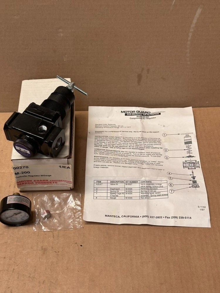 Motor Guard M-200 Controller Air Pressure Regulator 1/2 NPT
