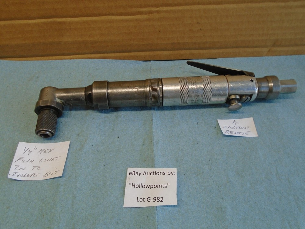 ARO Model 2500-C Right Angle 1/4" Hex Bit Pneumatic Driver 1/4" w/ Reverse G982