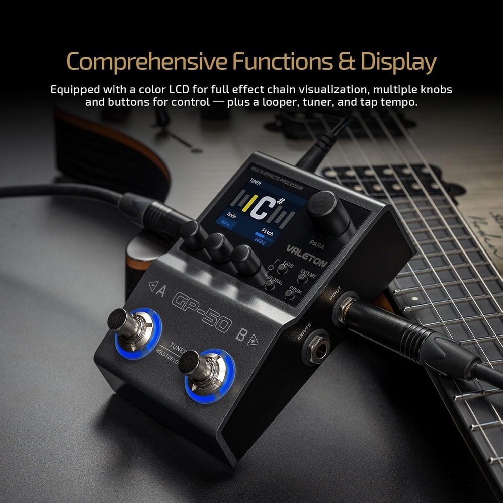 GP-50 Multi-Effects Processor | NAM & IR Loader with 100+ HD Effects, 9 Simul...