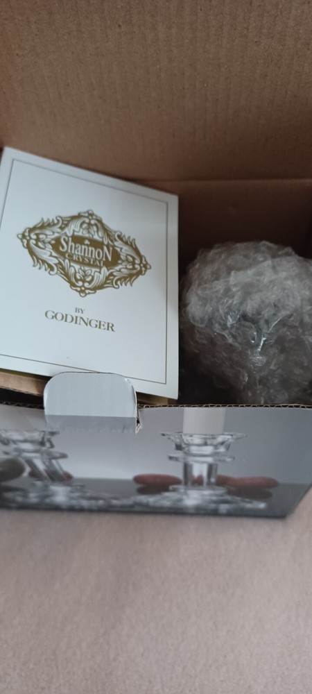 SHANNON BY GODINGER CRYSTAL CLASSICAL CANDLESTICK PAIR