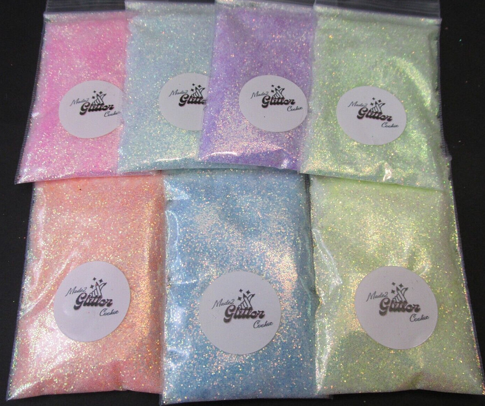 Mermaid pastels sugar nails glitter set