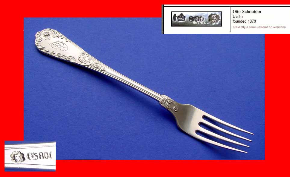 Set, 6 Massive Fork, Rococo, OTTO SCHNEIDER, 800 Silver A452