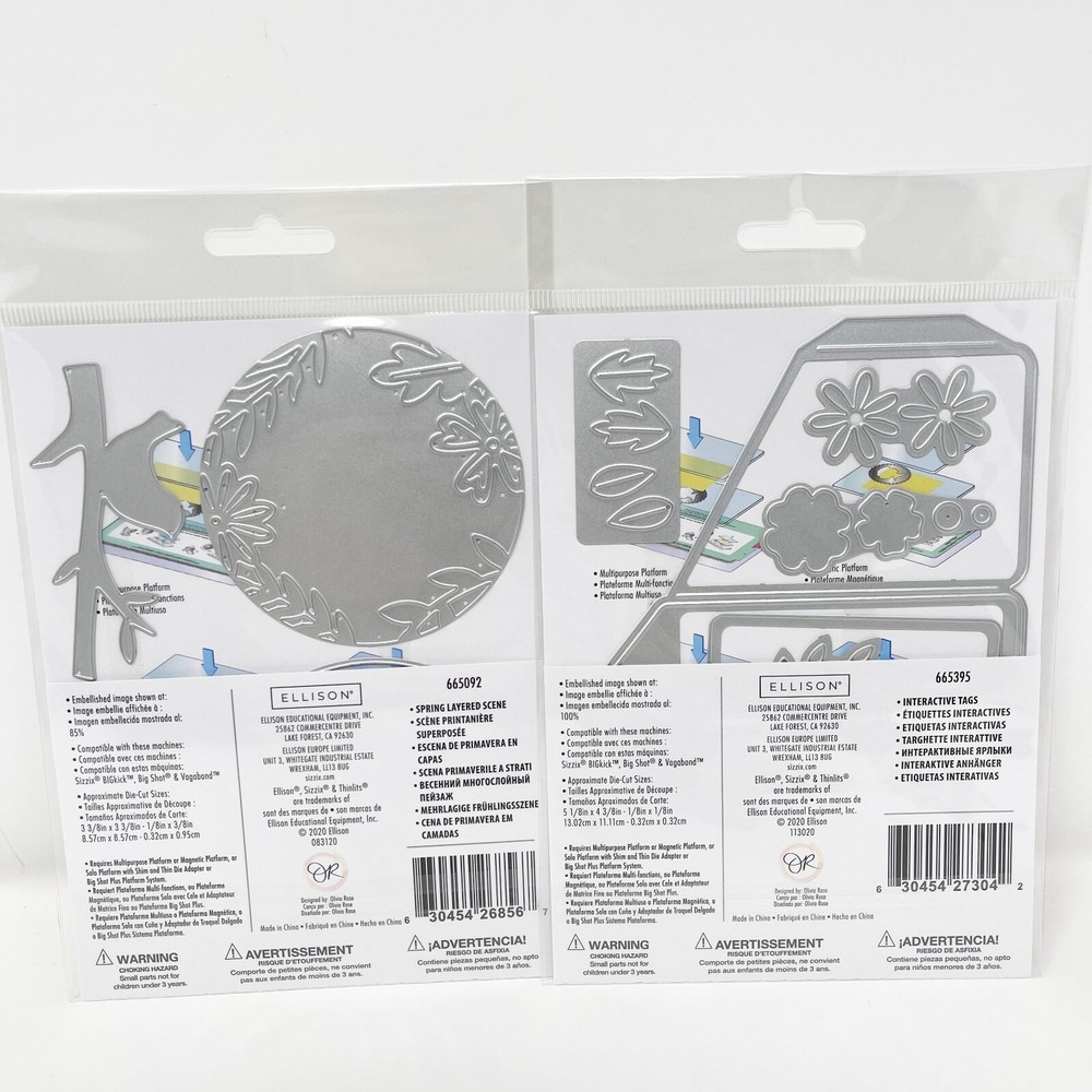 Sizzix Thinlits Spring Scene Interactive Tags Cutting Dies Bundle NEW