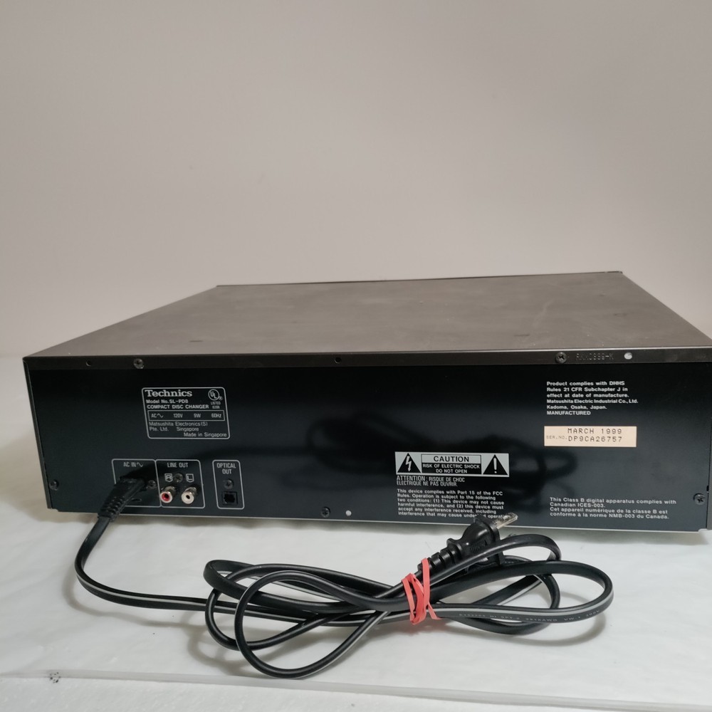 Technics SL-PD8 5 Disc Cd Player No Remote in Perfect Operating Condition