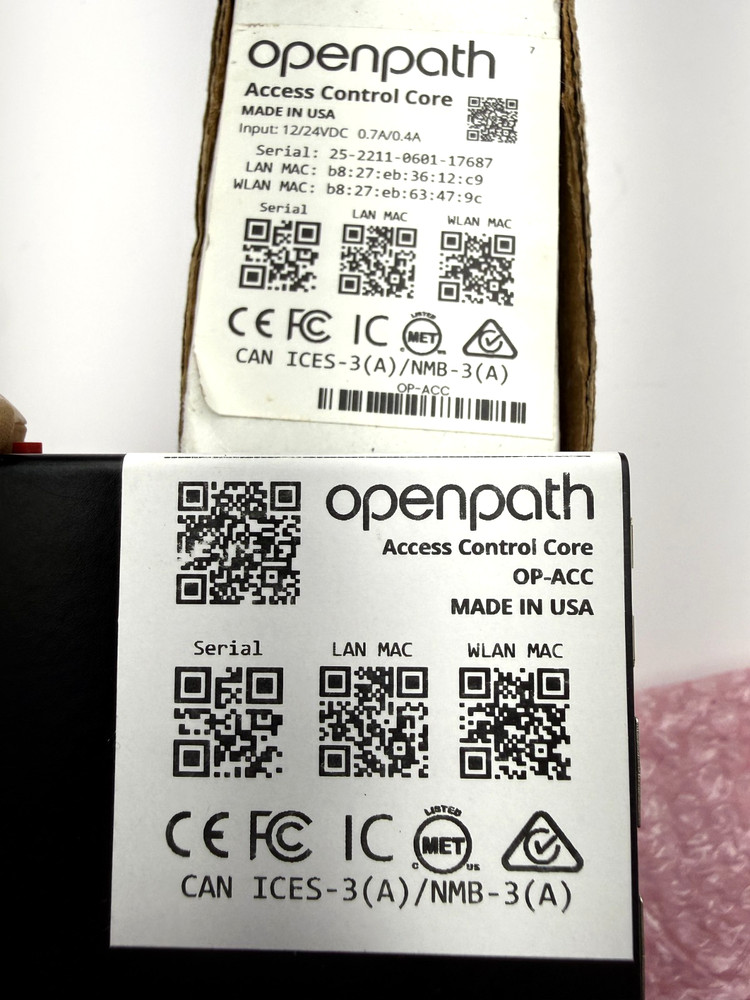 Avigilon Openpath OP-CR-ACC OP-ACC Access Control Core