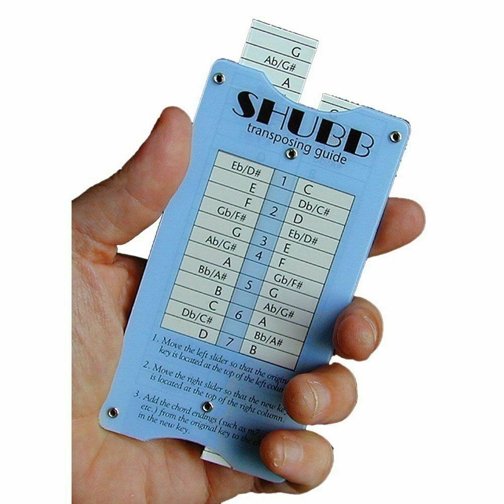 Shubb Guitar Chord Transposing Chart and Capo Placement Guide
