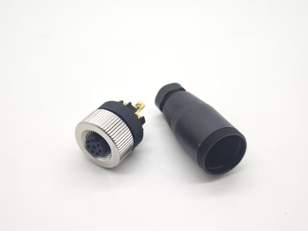 M12 Cable Connector Circular Waterproof Aviation Plug Field Installable Screw
