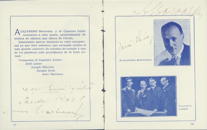 ARTHUR RUBINSTEIN - PROGRAM SIGNED 07/31/1940 WITH CO-SIGNERS