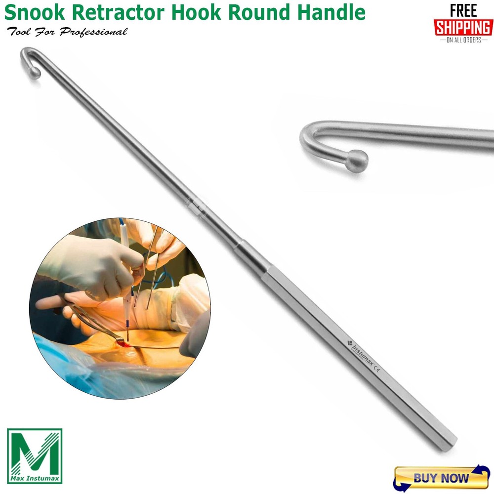 Snook Retractor Hook Round Handle Retractor Single Ended Prong Instruments