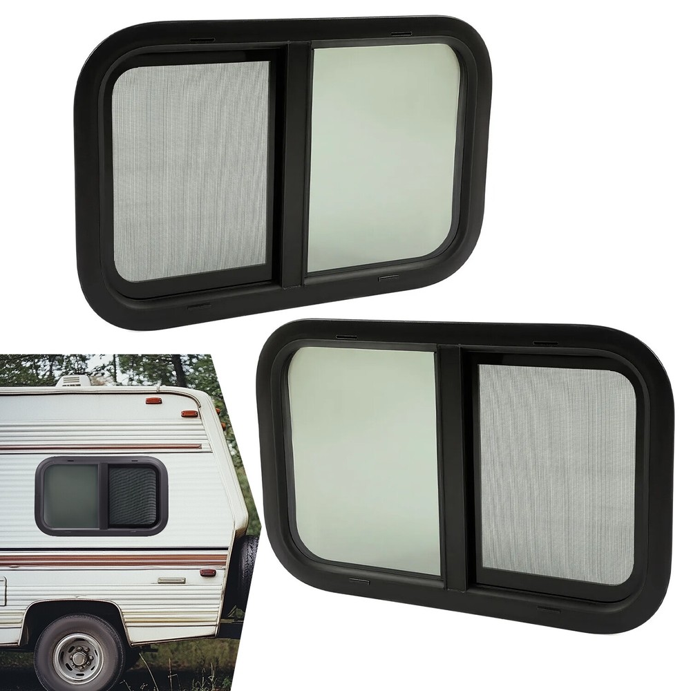 Pair Of 16" x 25" Universal Powder Coated RV Window For RV Camper Trailer