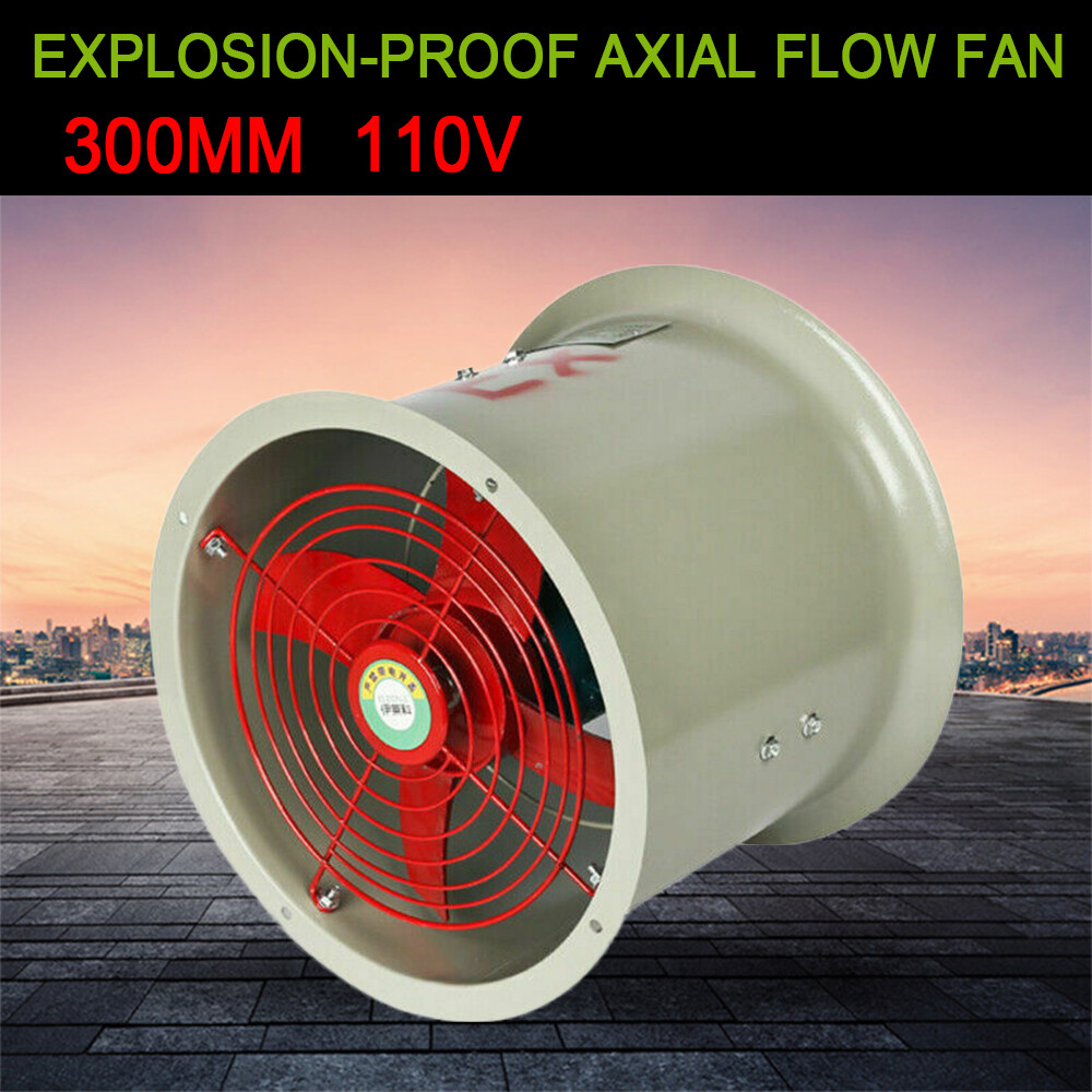 12" Axial Fan Cylinder Pipe Spray Booth Paint Fumes Exhaust Fan Explosion-proof