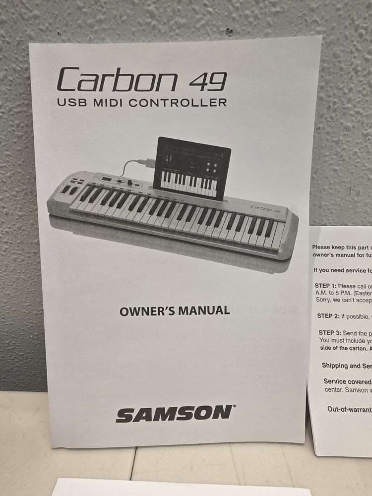 Samson Carbon 49 USB Midi Controller Owner's Manual
