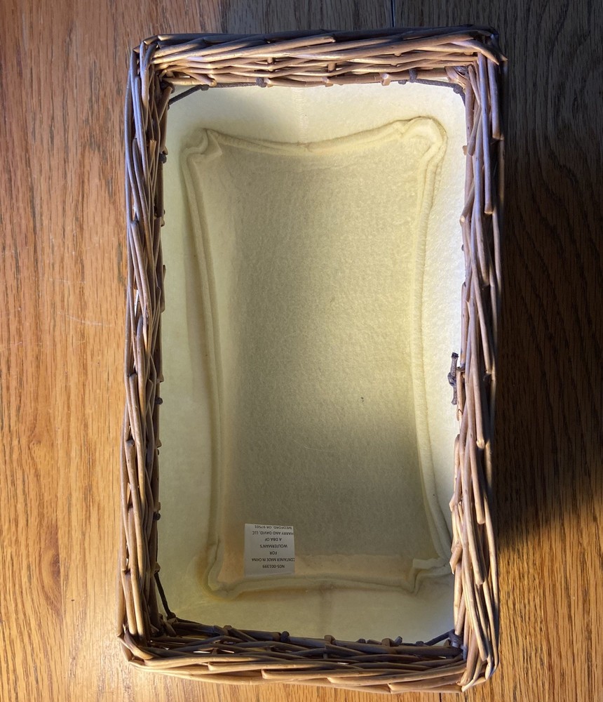 Wicker Two-Tone Rectangular Bread Basket Organizer