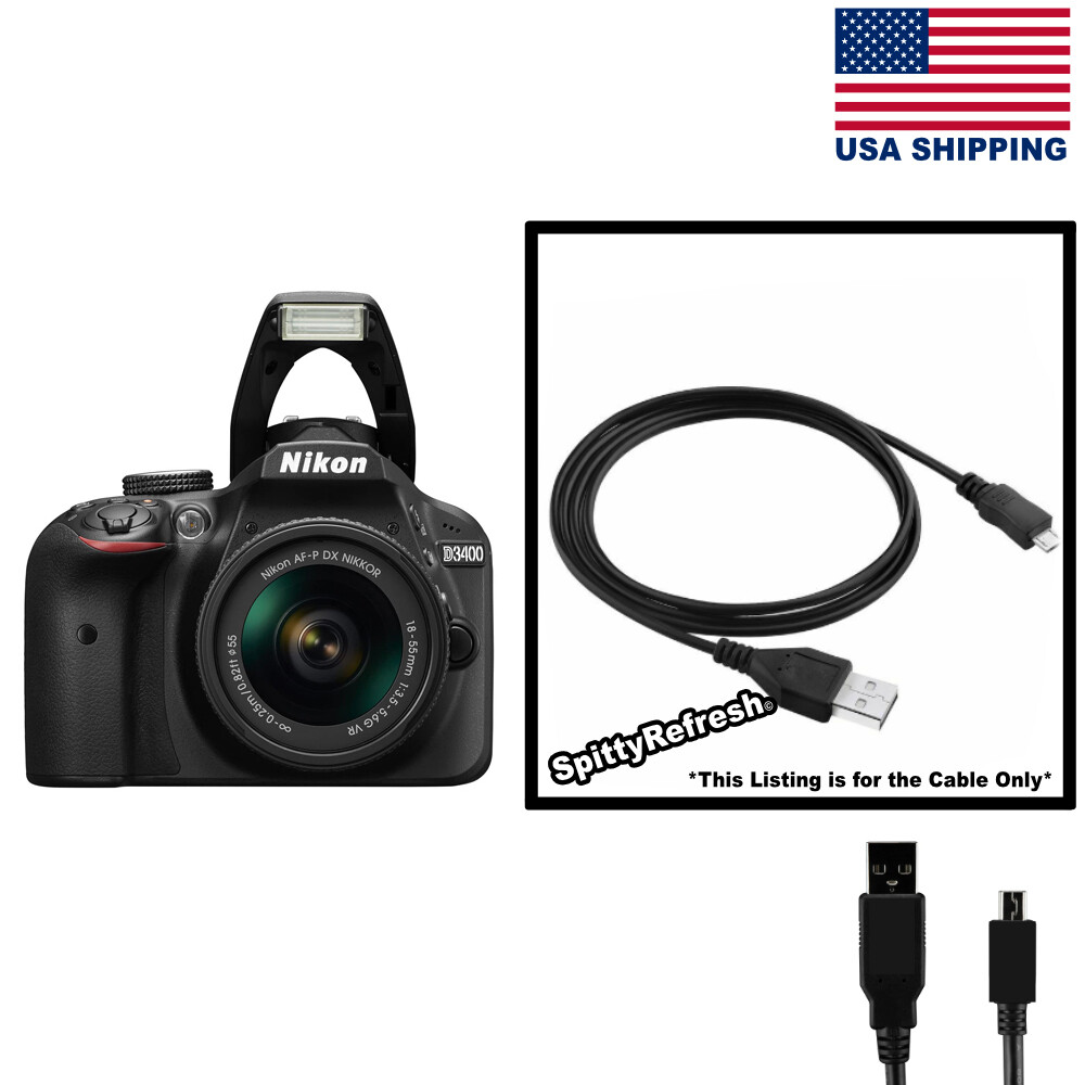Nikon D3400 DSLR Camera USB Power Cable Transfer Cord Replacement