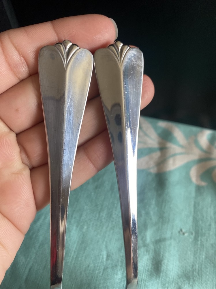 4 Pcs Rogers Co Country Shell Dinner Spoons Stainless Flatware