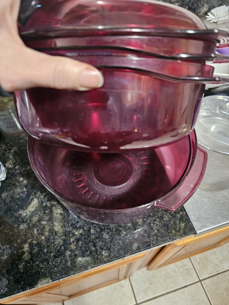 VTG Tupperware TupperWave Microwave Stack Cooker Cranberry