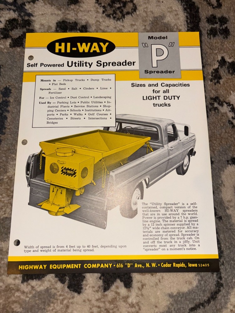 Hi-Way Model P Spreader Brochure AMIL25