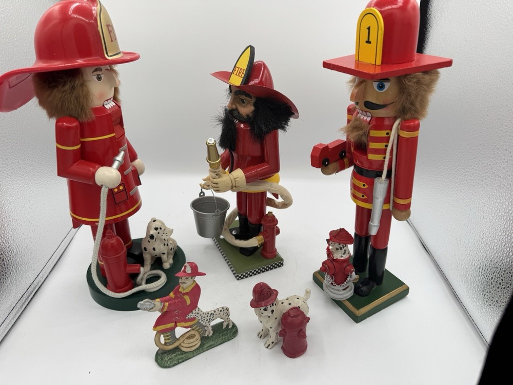 Fire Fighter Nutcracker Bundle Deal Of 5 Items