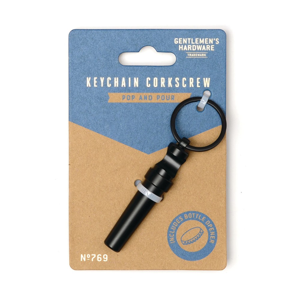 Gentlemen's Hardware Keychain Corkscrew & Bottle Opener