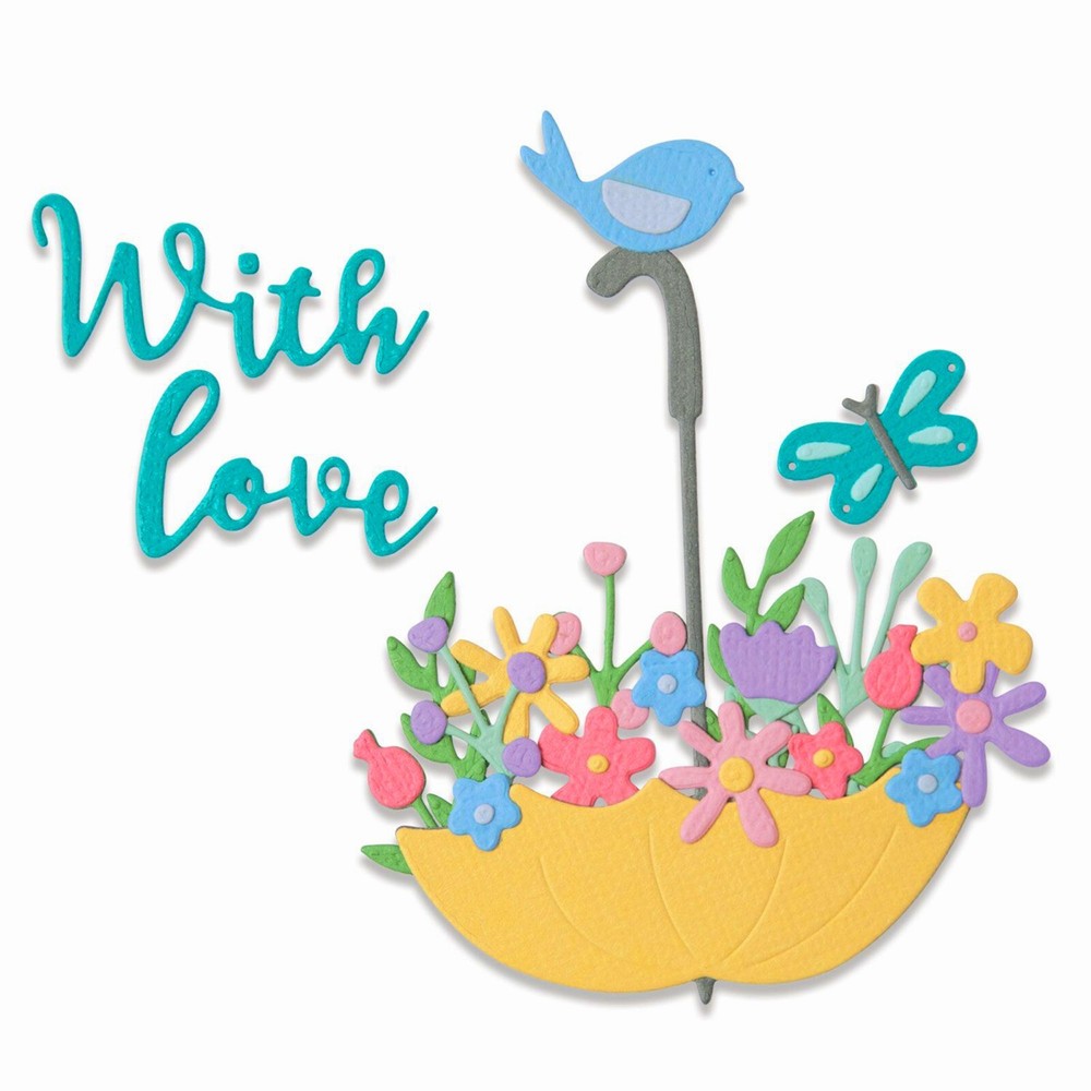 Sizzix Thinlits 11pc set - Flowers in Umbrella #665180 Retail $14.99 Olivia Rose