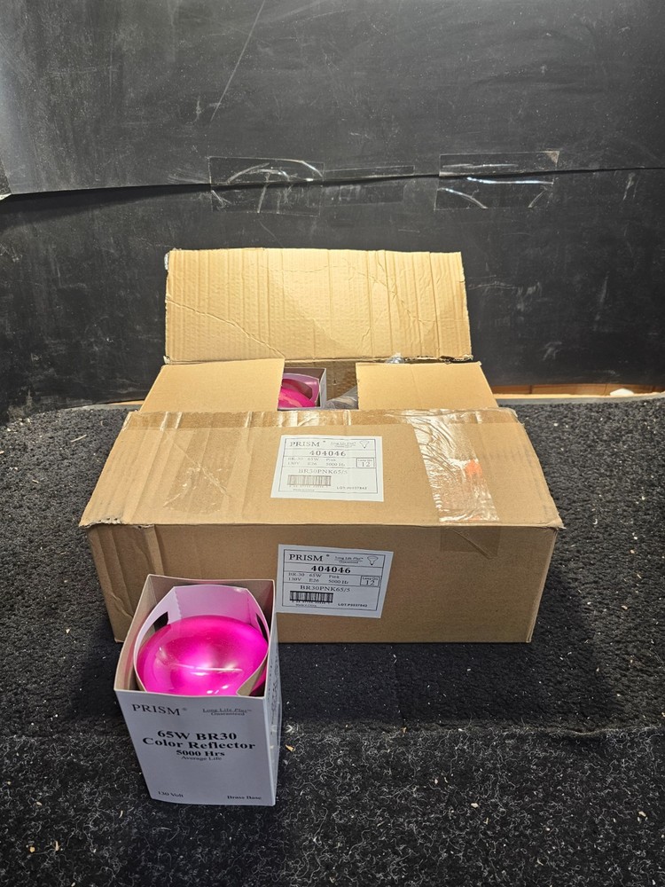 (QTY 12) Halco Lighting 404046 BR30PNK65/5, 65W BR30 130V 5M Prism Bulb