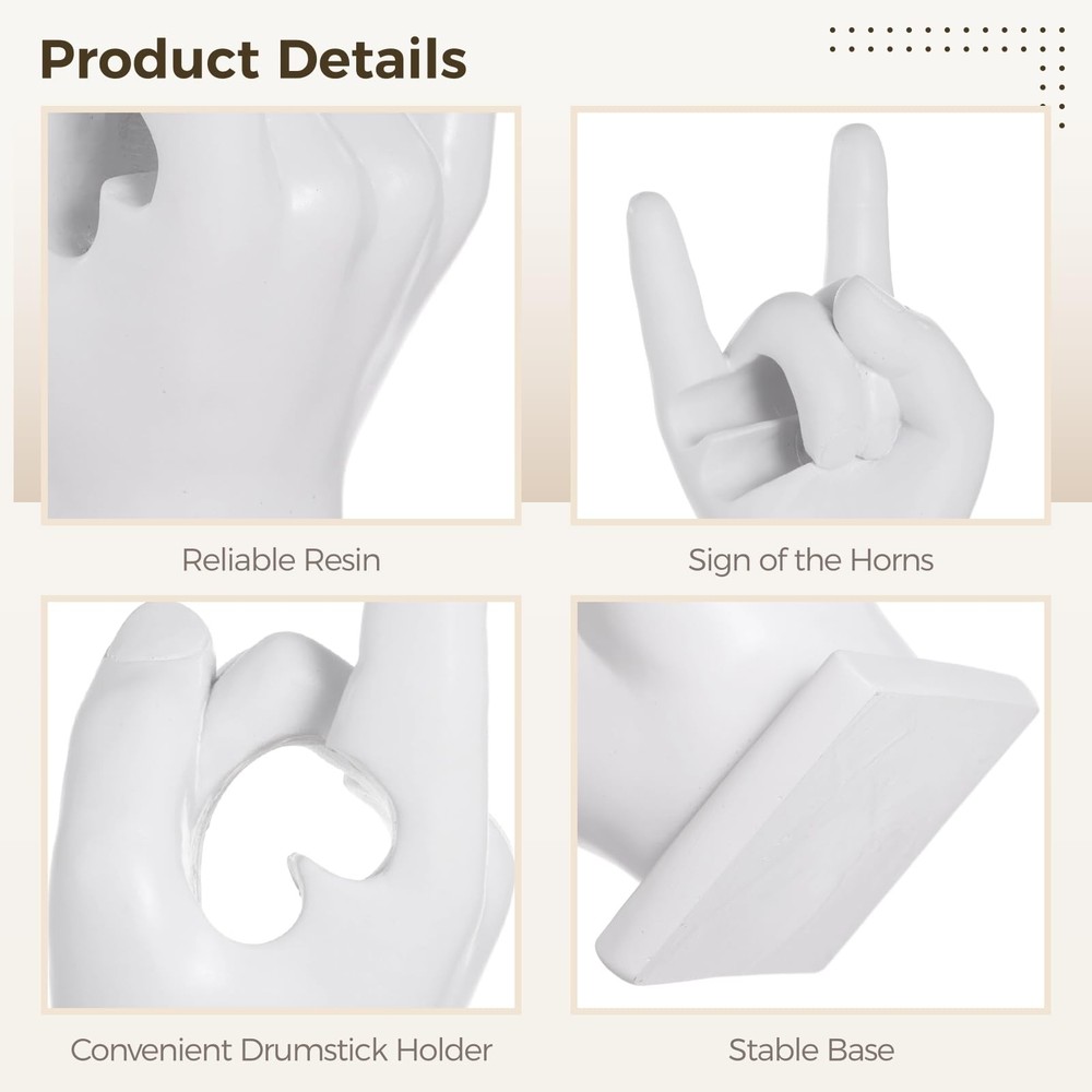 Rock Hand Drumstick Display Holder, Fun Gesture Shaped Drumstick Display Stan...