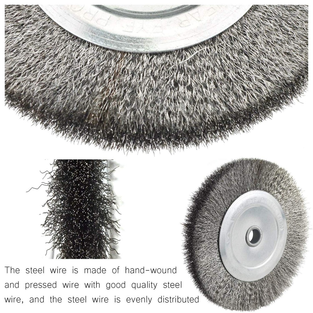 Multi-Function 6 Inch Bench Grinder Wheel & Wire Brush Set for Tools Maintenance