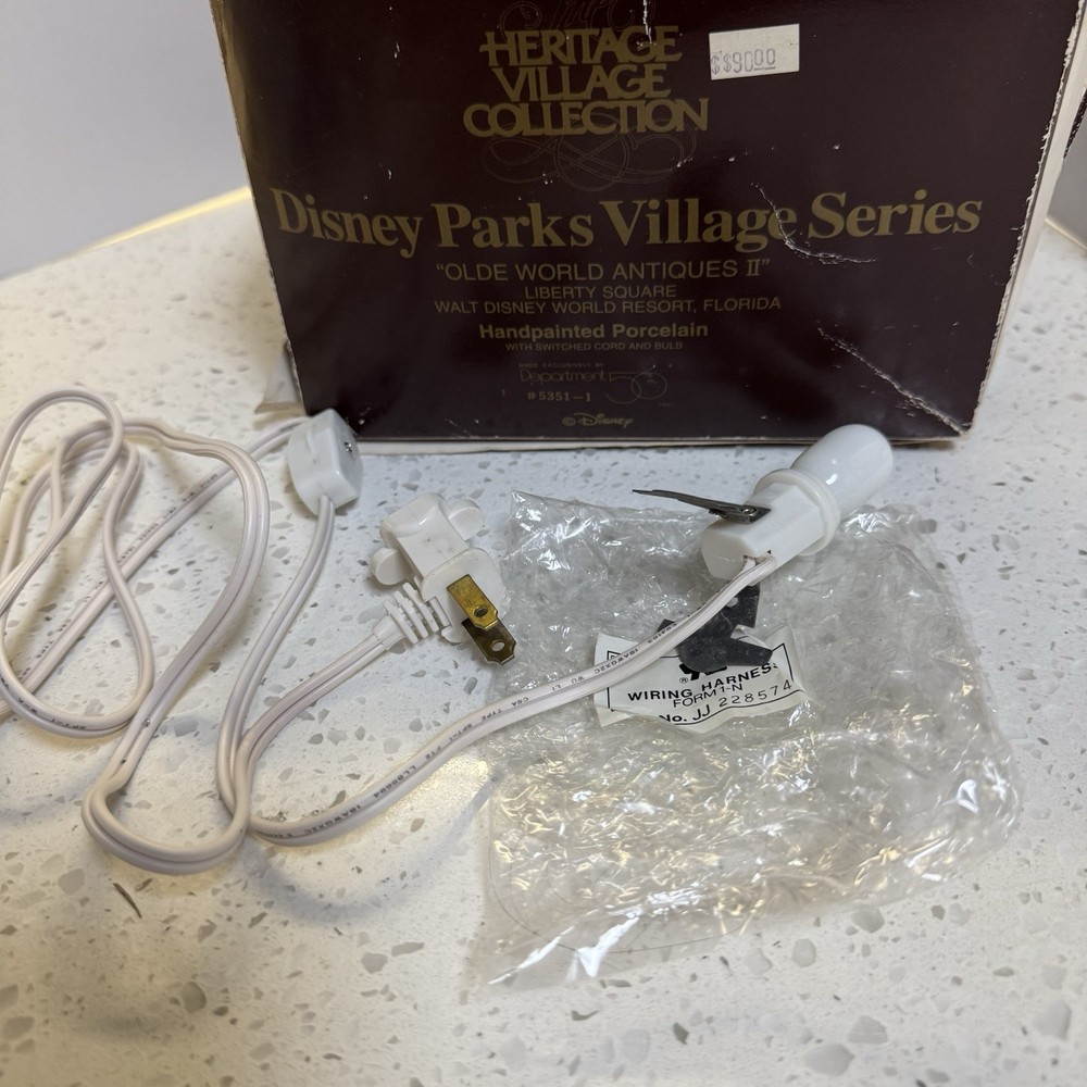 Dept 56 Village House Accessory Single Socket Light Bulb Cord w/Switch Works EUC