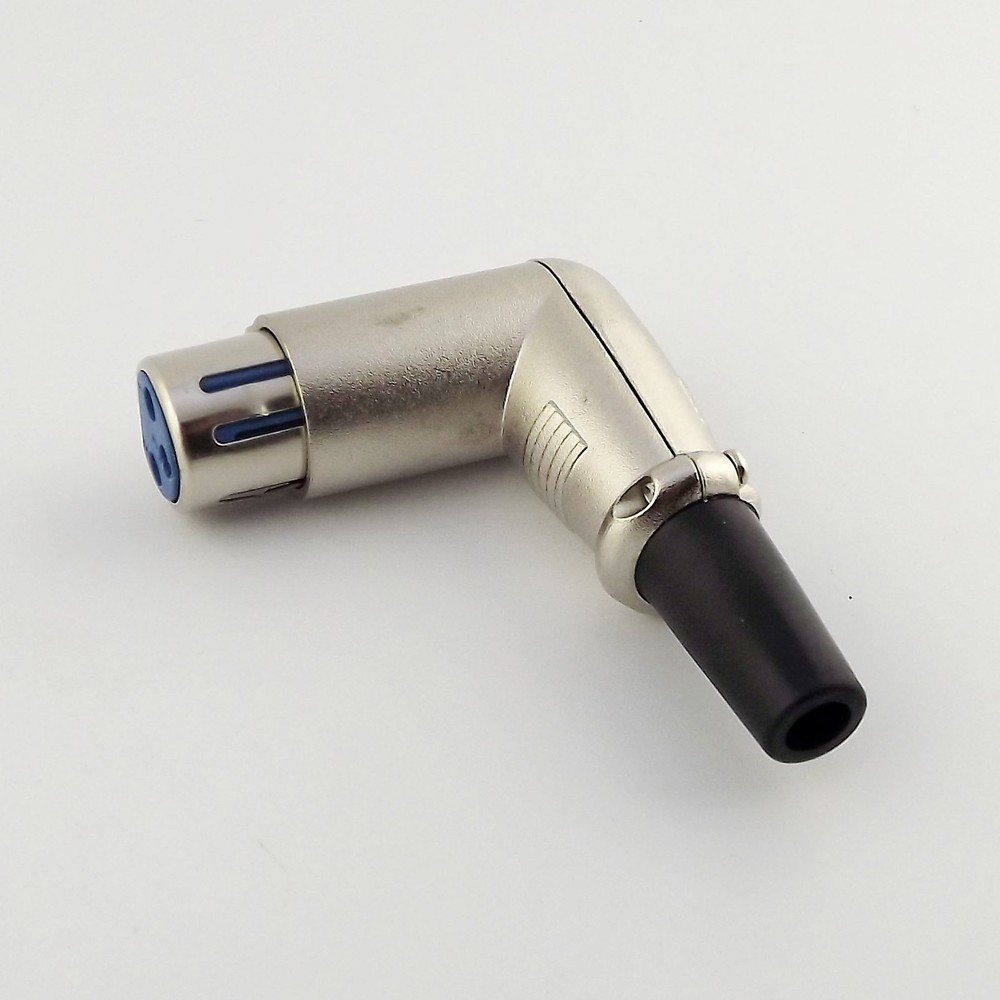 Microphone Balanced Right Angle 3 Pin XLR Female Socket Connector Cord Adapter