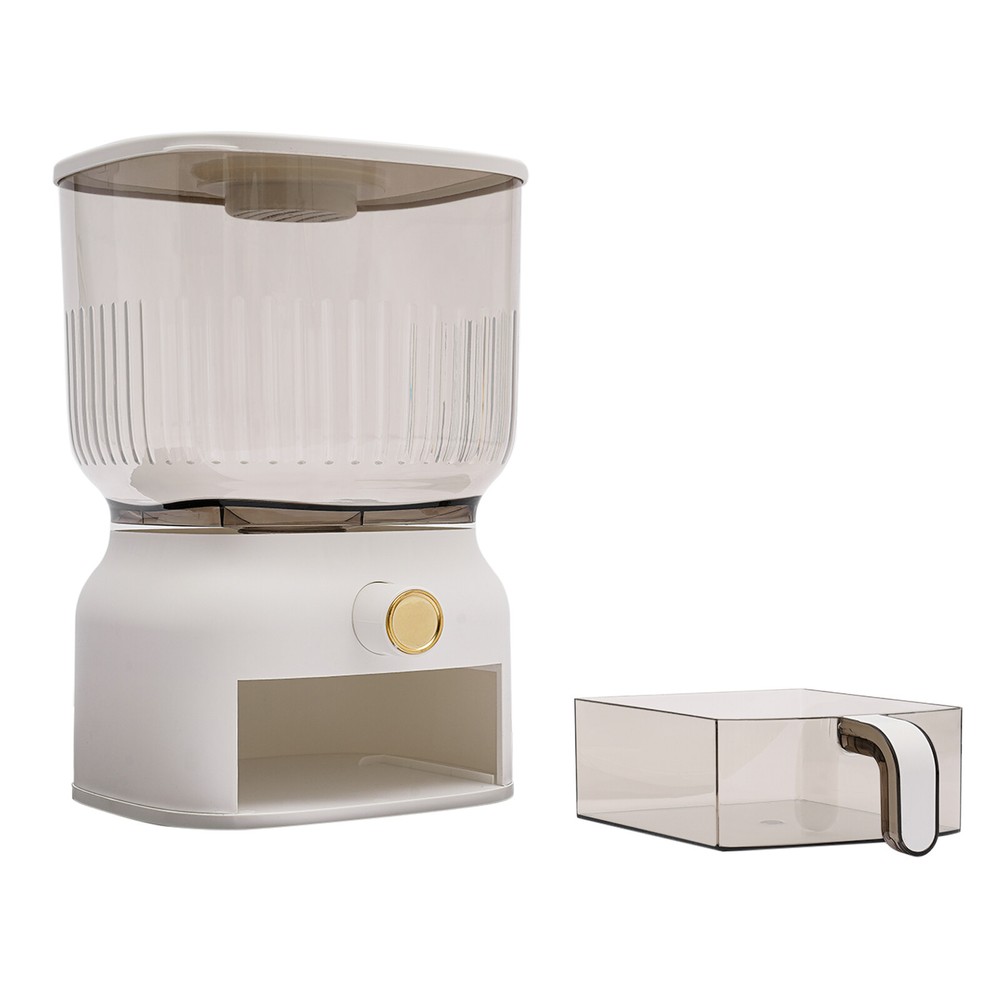 22lbs Square Rice Dispenser Grain Container Kitchen Organizer With Rice Cup
