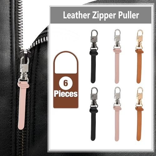 Zipper Pull Replacement Leather Leather Handle Zipper Pulls (Mixed Colors)