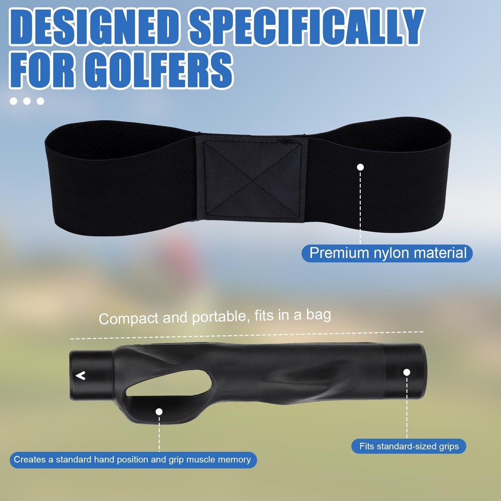 2pcs Golf Trainer & Swing Correcting Arm Band, Golf Grip Training Tool Kit fo...