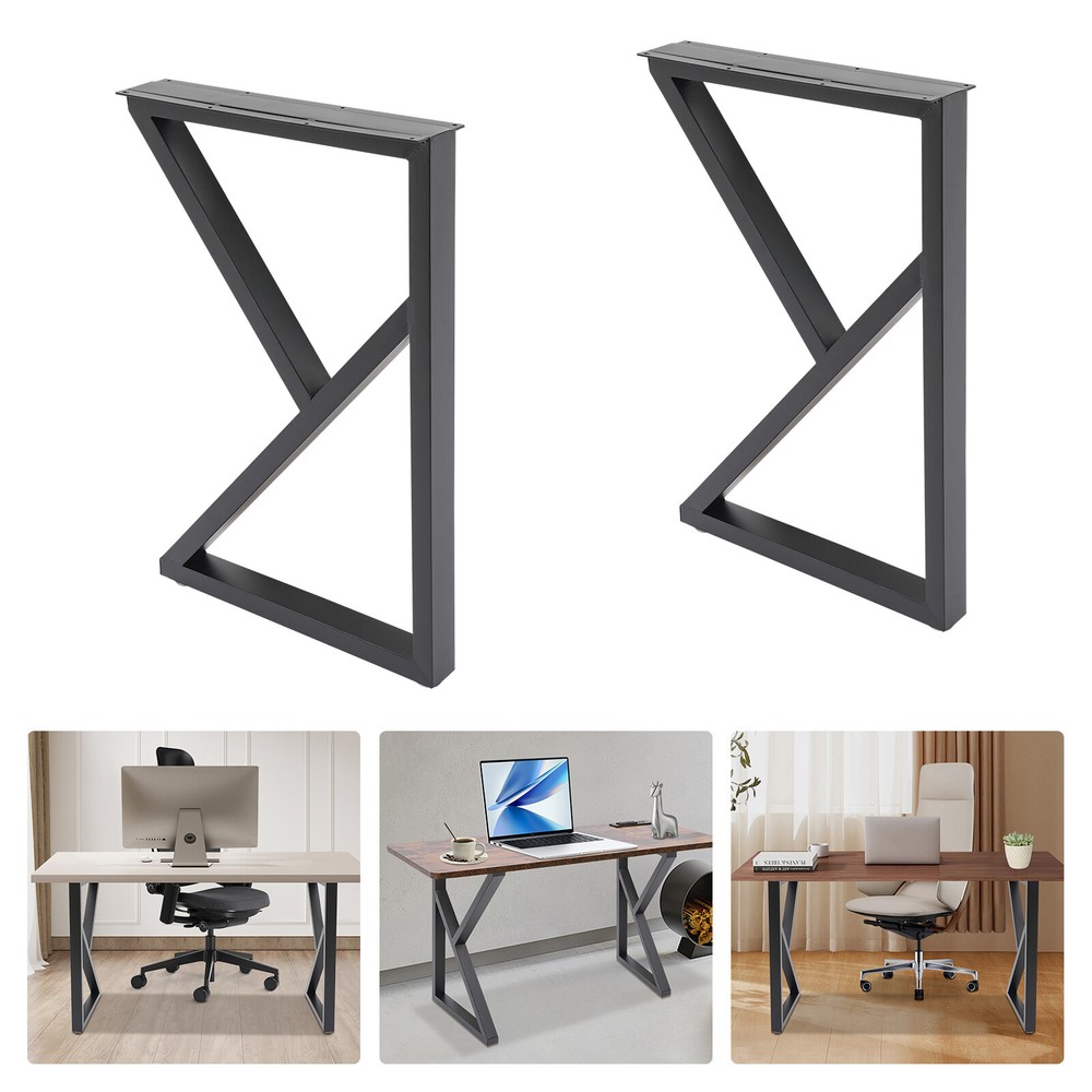 Table Leg Metal Dining Coffee Bench, K-Shaped, With 4 Adjustable Plastic Pads