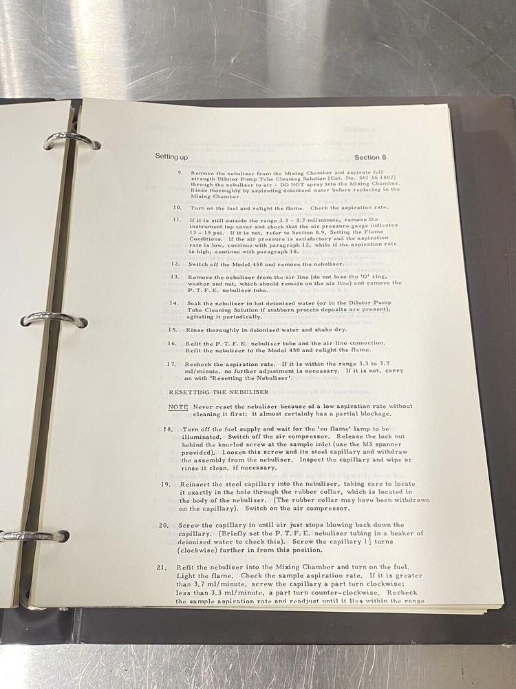 Corning 450 Flame Photometer - Users Guide / Instruction Manual