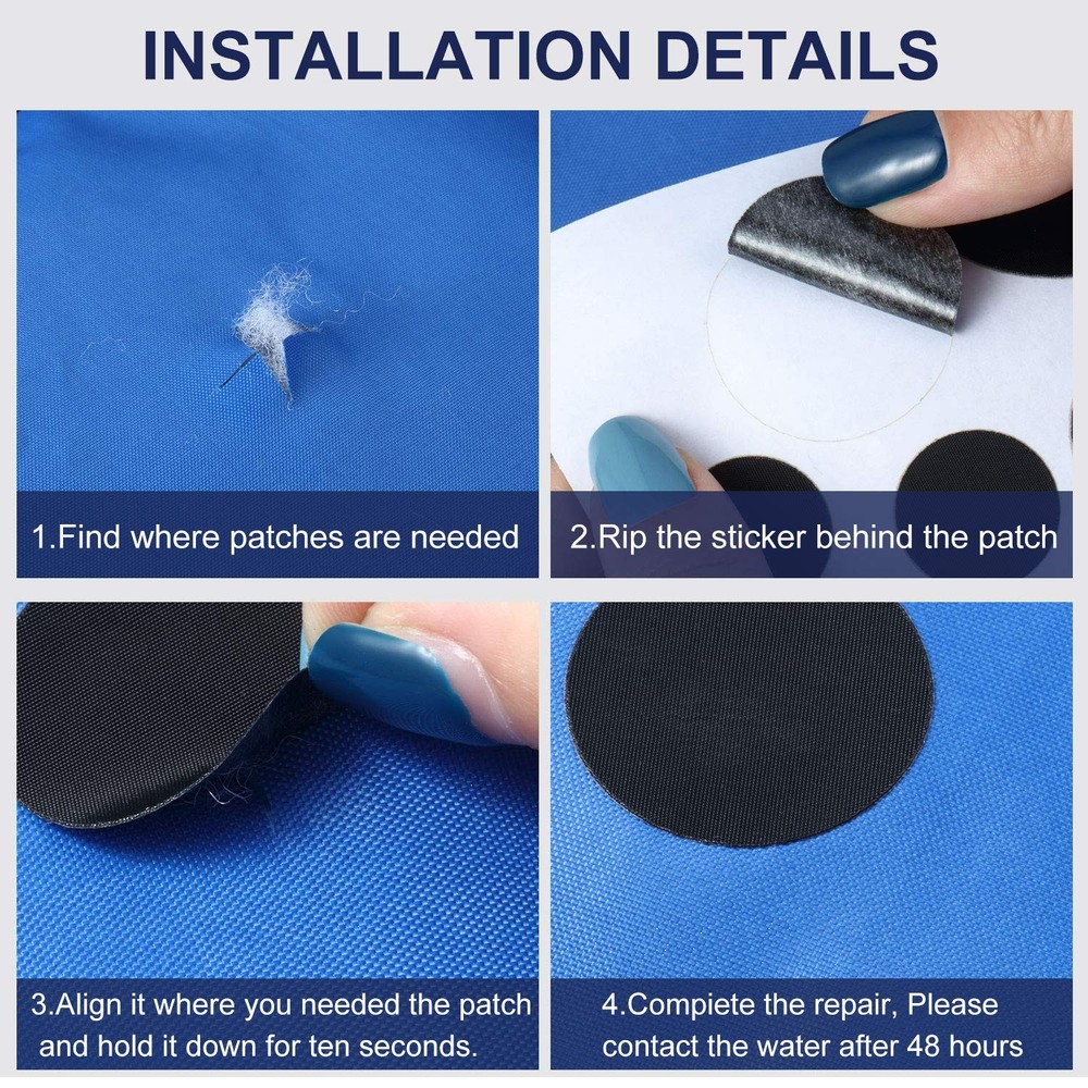 SATINIOR 8 Sheets Down Repair Patch Fabric Patches Medium, Black