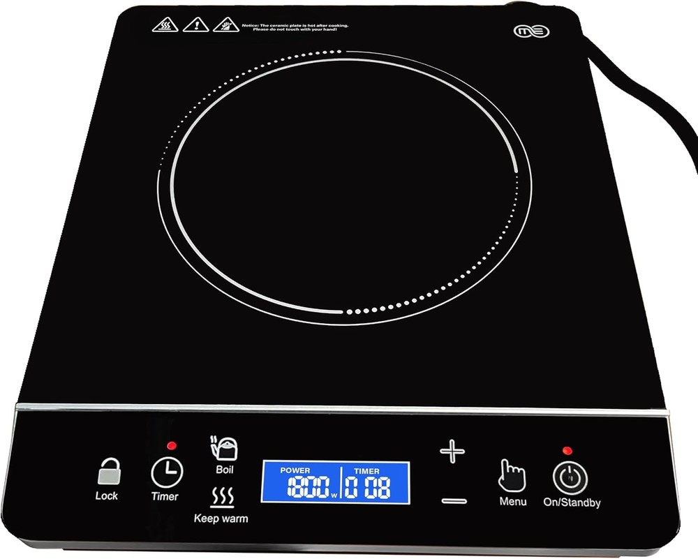 OMEO Portable Induction Cooktop, 1800W, with LCD Touchscreen LED Display