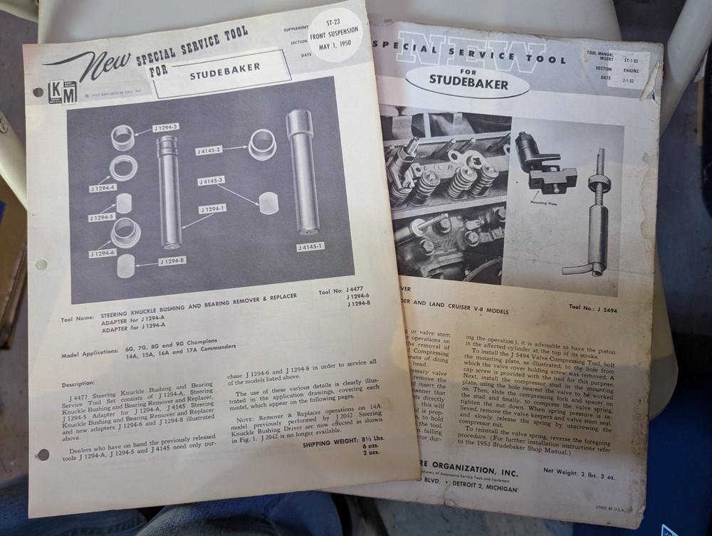 Studebaker Accessory Repair Tools Flyer