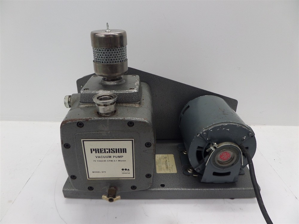 Precision D75 Rotary Vane Vacuum Pump 75 1/m(2.65 CFM) 0.1 Micron