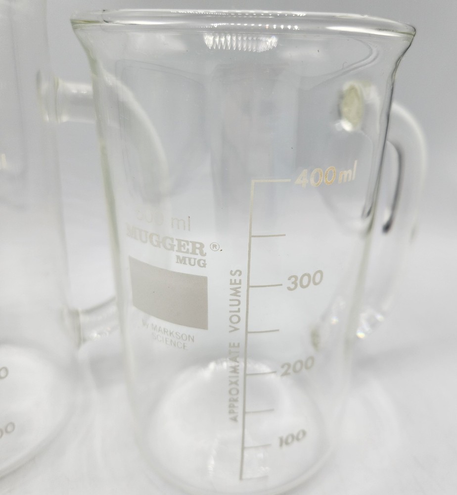 2 Markson Science Mugger Mug Beaker Style Lab Grade 500ml & 400ml