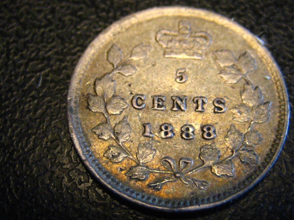 1888 Canadian 5 Cent Silver