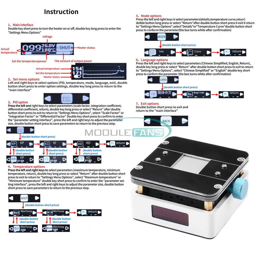 Constant temperature heating de-gluing table Station for PCB Chip Desoldering