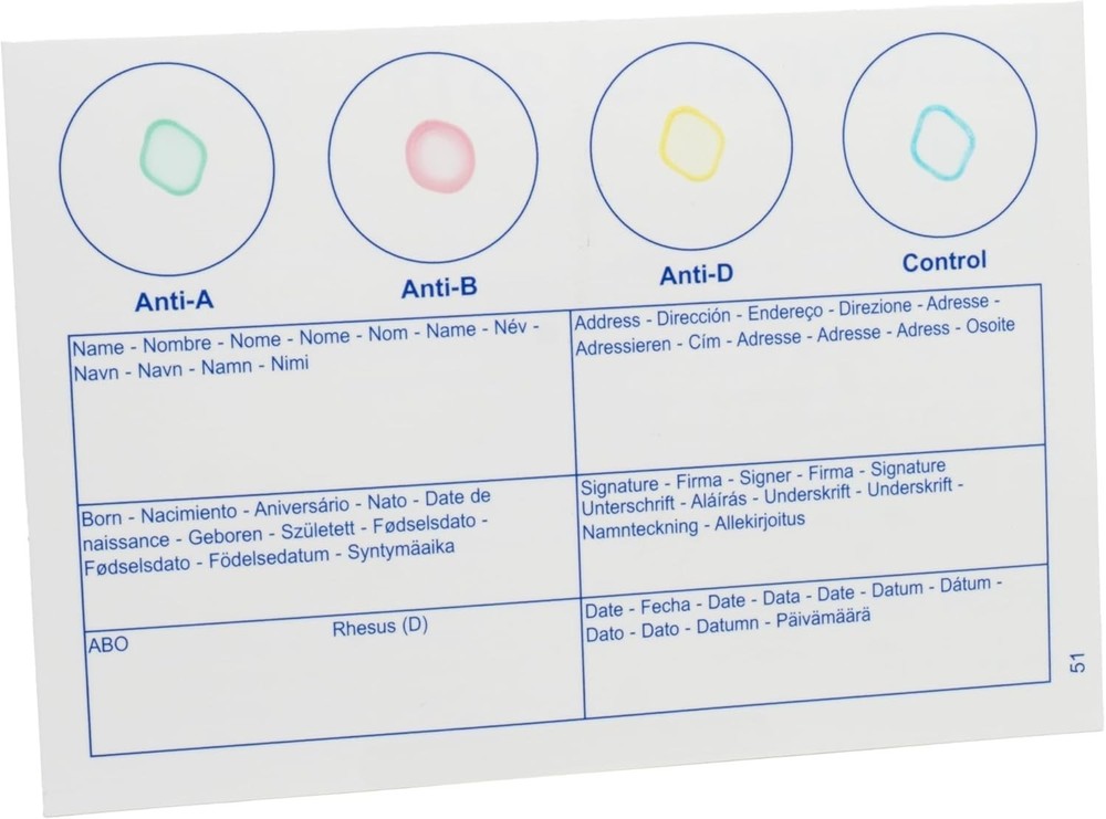 Blood Type Testing Kit Includes Safety Lancet Cleansing Swab Micropipette