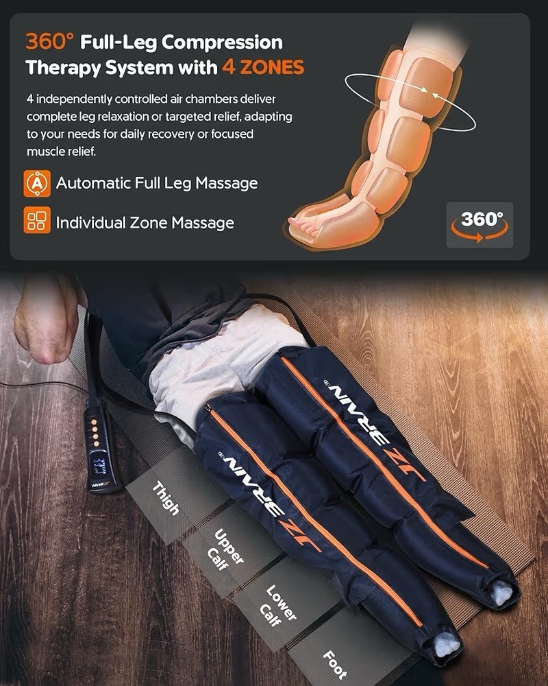 ✅ Sequential Air Compression Recovery System: Professional Full Leg Compression