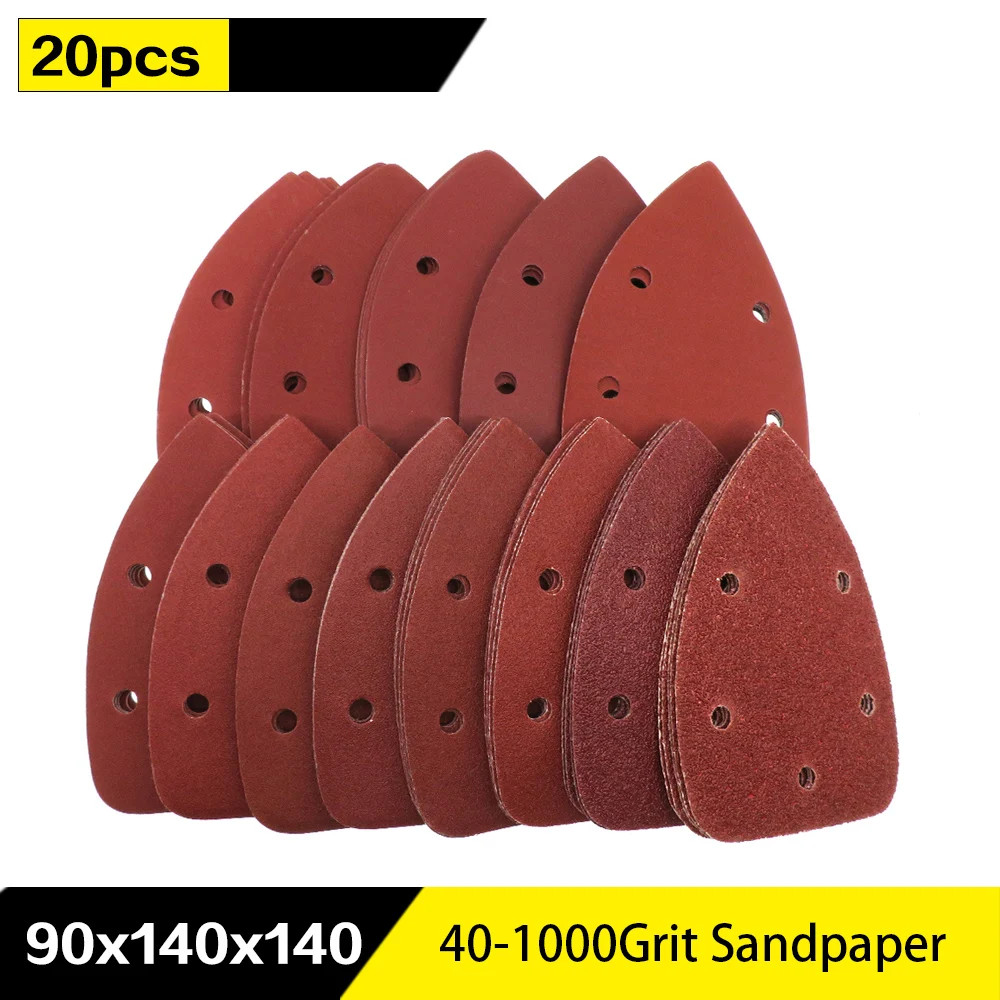 20pcs Self-adhesive Sandpaper Triangle 5 holes Delta SanderHook Loop Sandpaper D